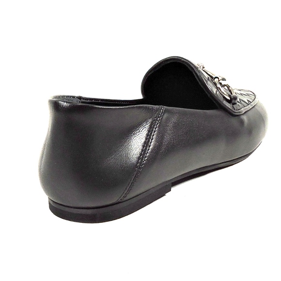 WOMEN'S BLACK LEATHER SUMMER LOAFERS - Picture 7 of 8